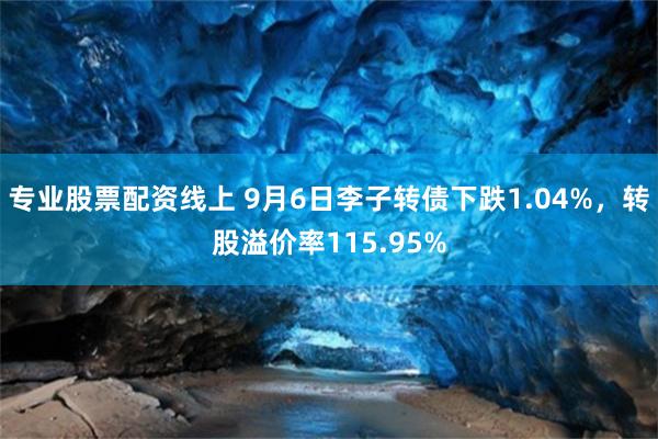 专业股票配资线上 9月6日李子转债下跌1.04%，转股溢价率115.95%