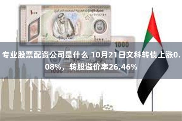 专业股票配资公司是什么 10月21日文科转债上涨0.08%，转股溢价率26.46%