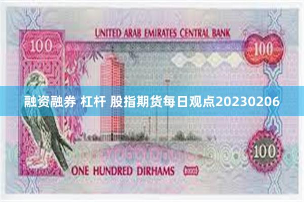 融资融券 杠杆 股指期货每日观点20230206